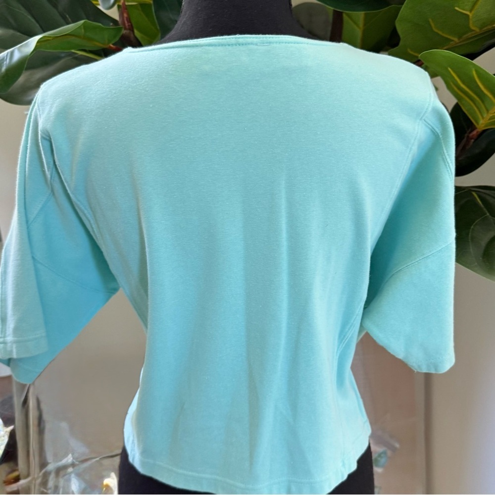 Crop Tee Duo…Vibrant Red USA Design & Robin Egg Blue, Liz & Co and Chaus brands - Picture 3 of 12